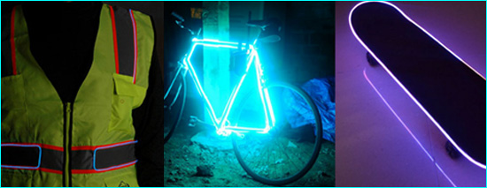 EL (Electroluminescent) wire being used for Illumination, Electroluminescent Coating and for Safety and Awareness